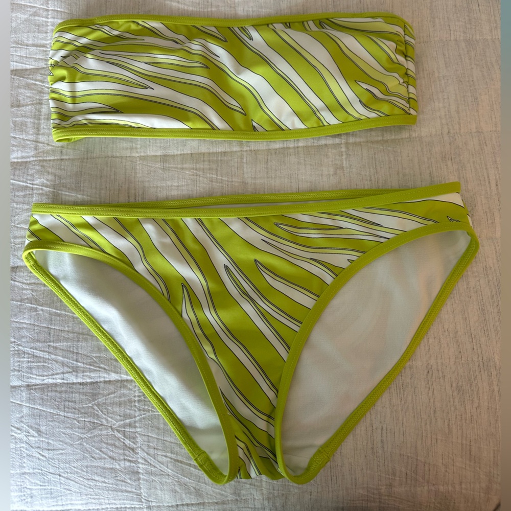 Michael Kors Zebra Print Bandeau Bikini Set NWOT